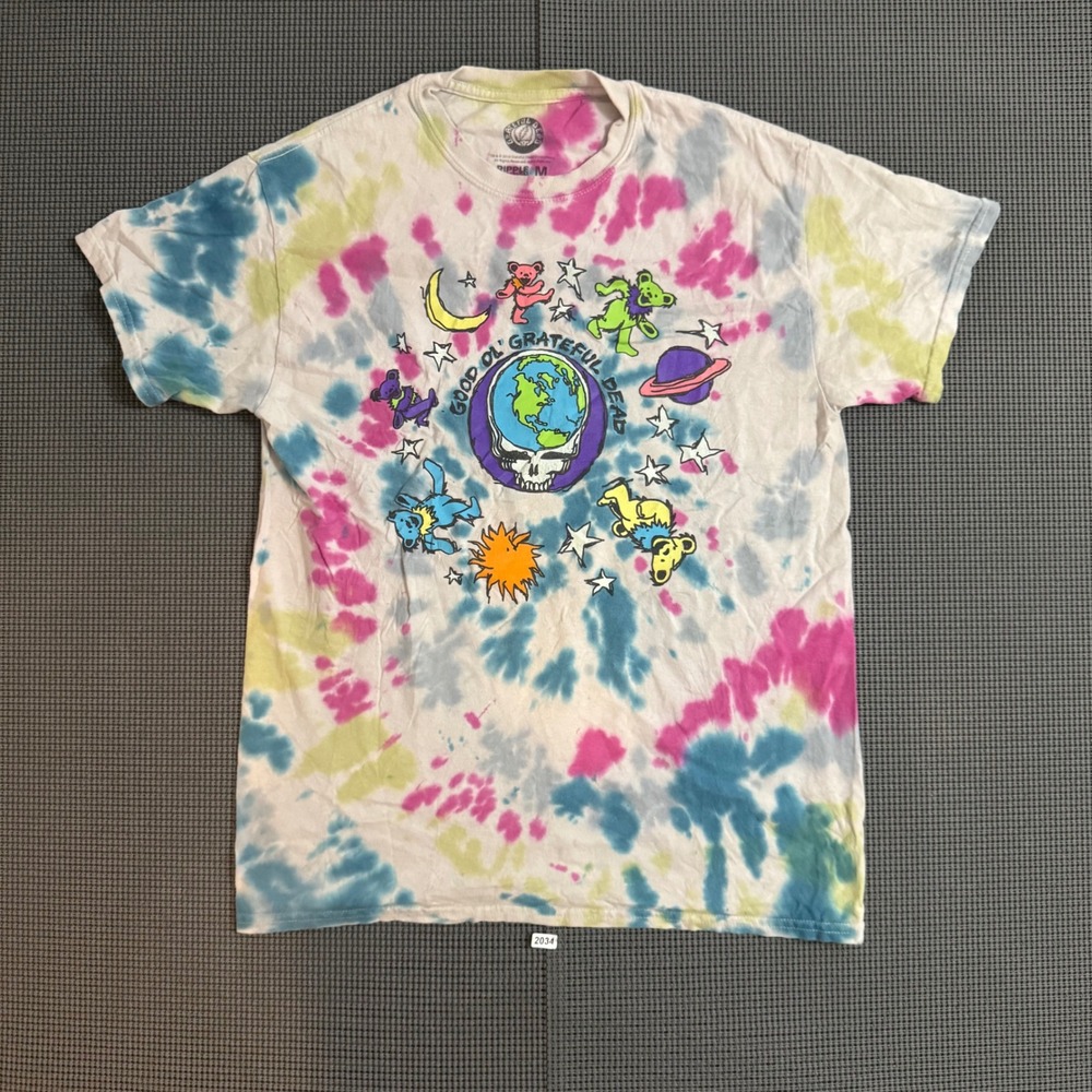 Grateful Dead Ripple Junction Tie Dye Dancing Bears Graphic T-Shirt Medium